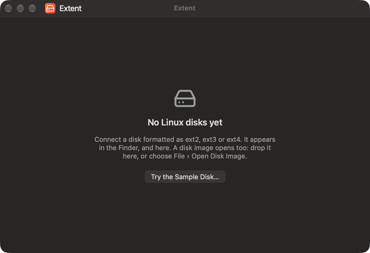 Before the first disk — or try the sample disk that ships with the app